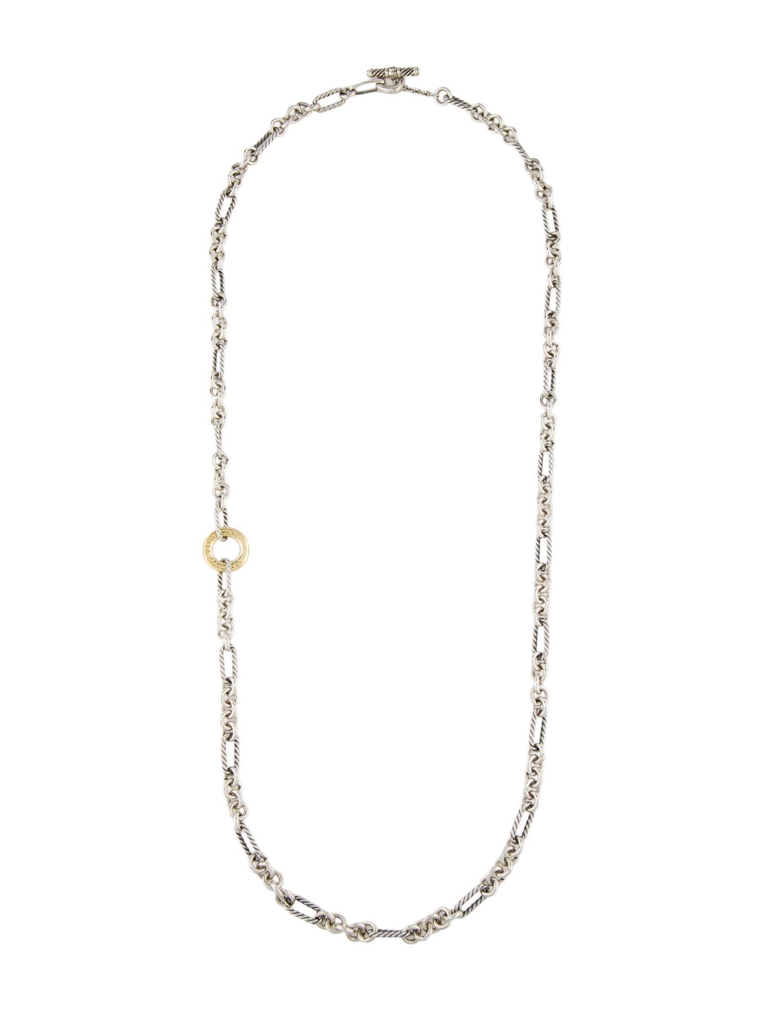 David Yurman Two-Tone Cable Classics Figaro Necklace