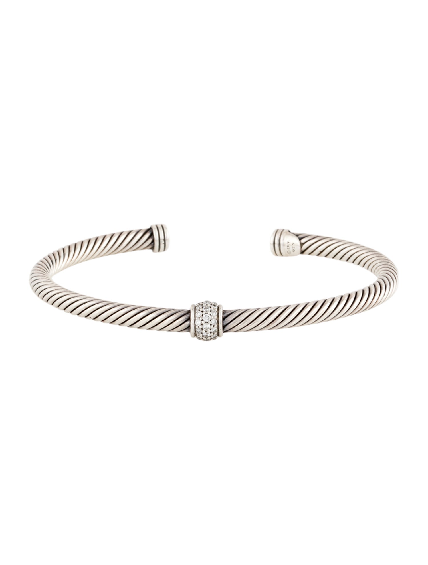 David Yurman Diamond Cable Classics Station Bracelet