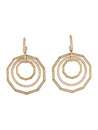 David Yurman 18K 2.71ctw Diamond Stax Door Knocker Drop Earrings