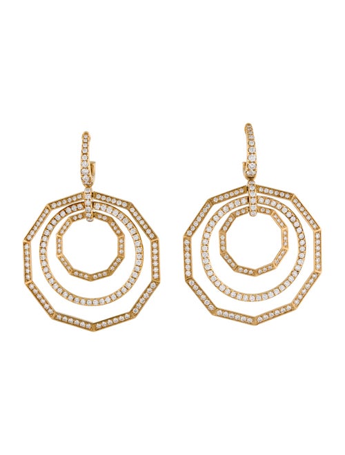 David Yurman 18K 2.71ctw Diamond Stax Door Knocker Drop Earrings