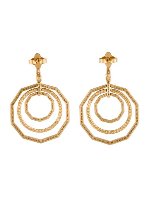 David Yurman 18K 2.71ctw Diamond Stax Door Knocker Drop Earrings