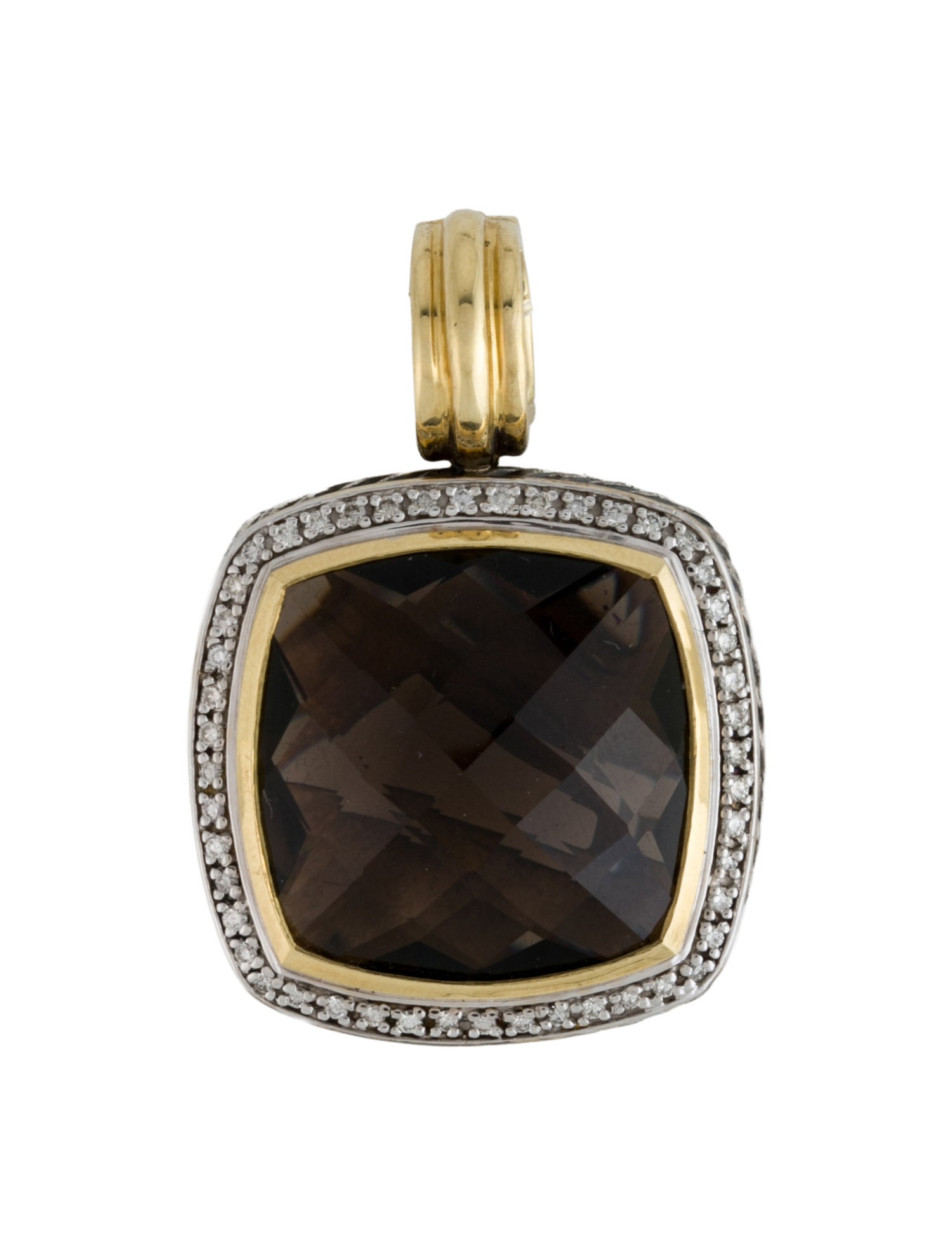 David Yurman Smoky Quartz & Diamond Albion Enhancer Pendant