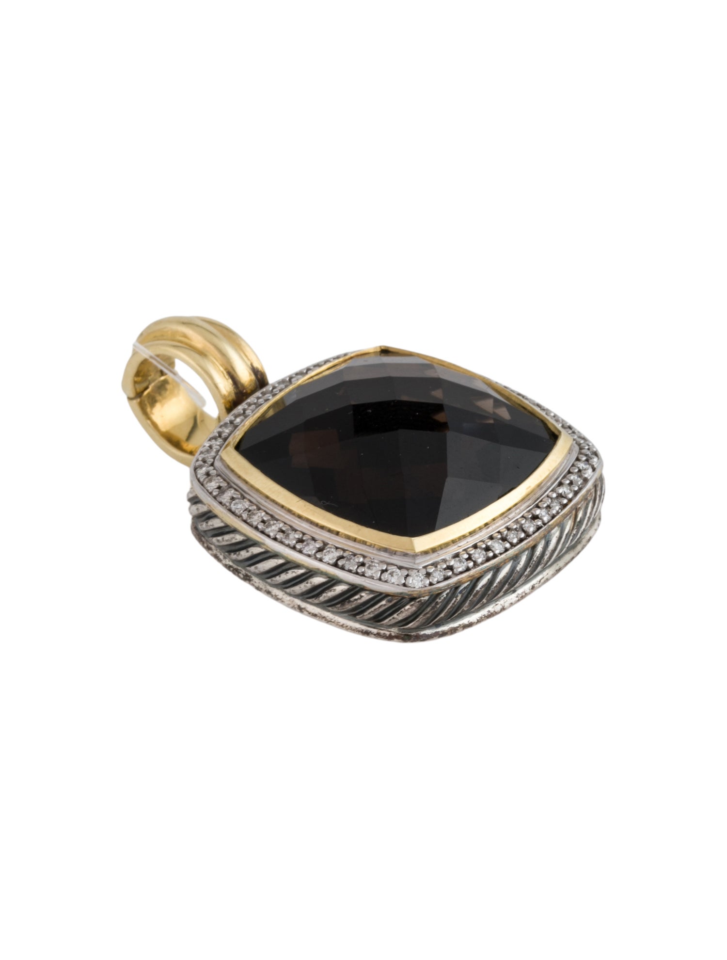 David Yurman Smoky Quartz & Diamond Albion Enhancer Pendant