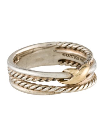 David Yurman Two-Tone X Crossover Band Ring