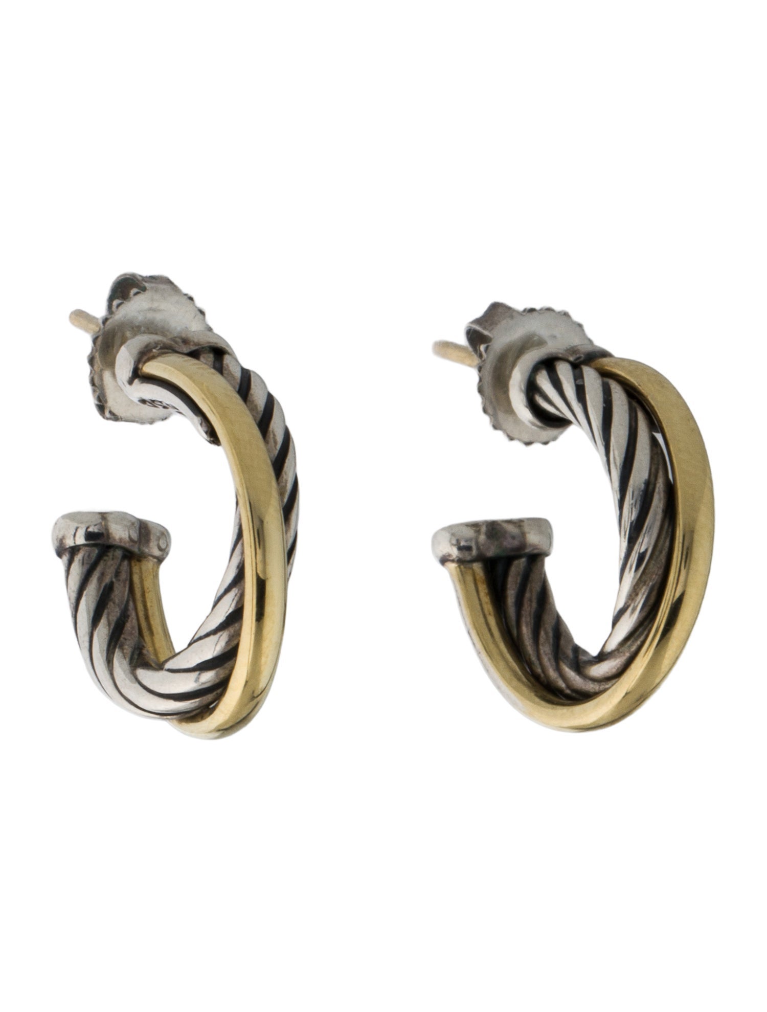 David Yurman Two-Tone Crossover Hoops