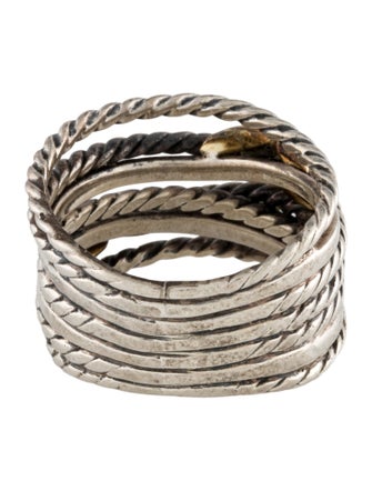 David Yurman Two-Tone Double X Crossover Ring