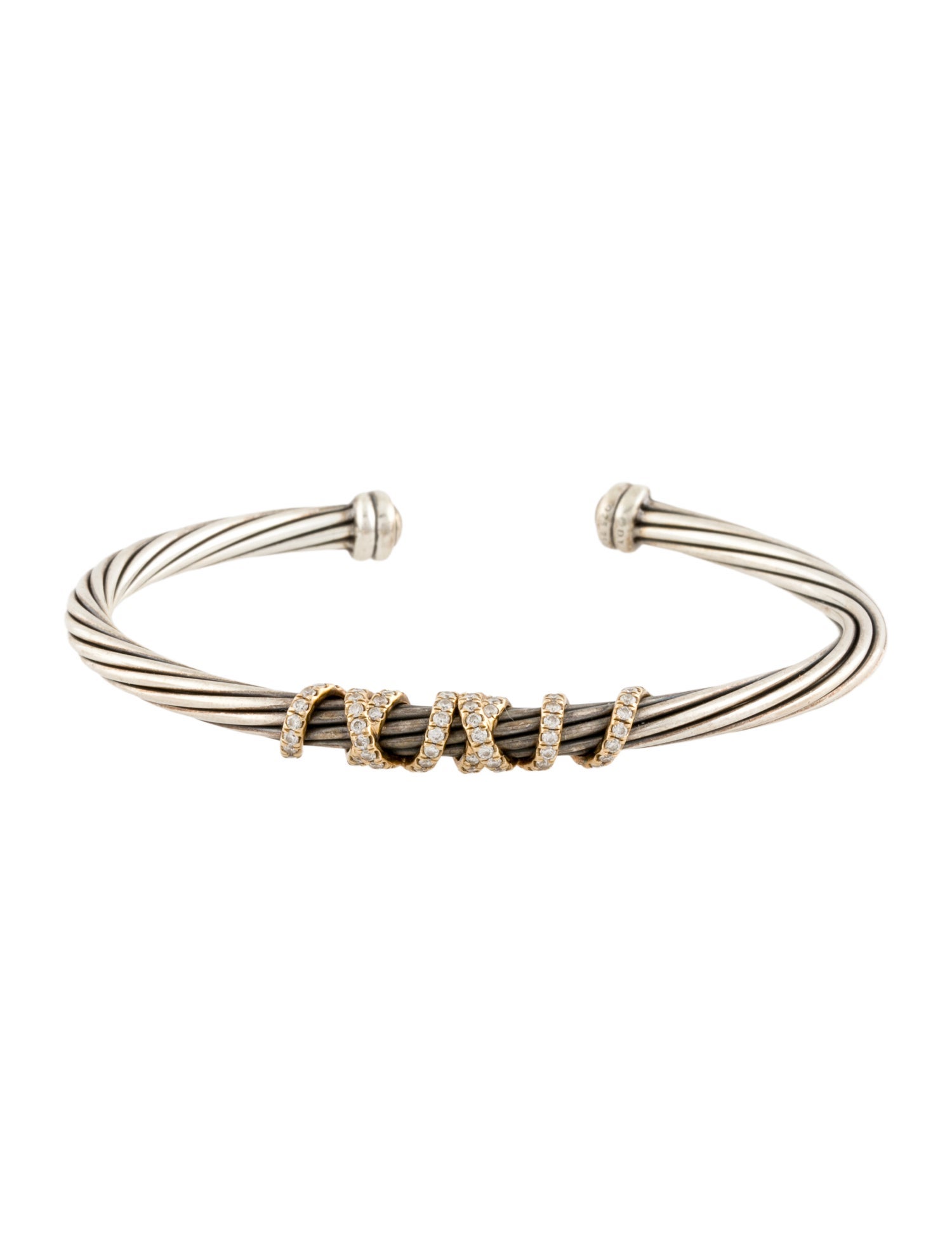 David Yurman Two-Tone Diamond Helena Center Station Bracelet