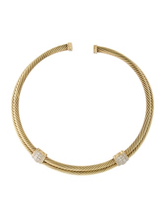David Yurman 14K 1.36ctw Diamond Collar Necklace