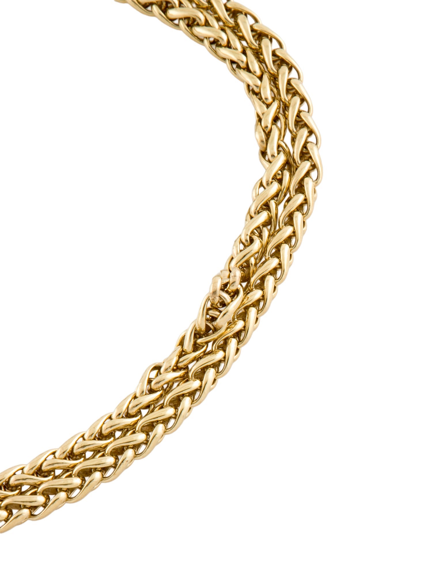 David Yurman 18K Diamond Buckle Double Wheat Chain Necklace