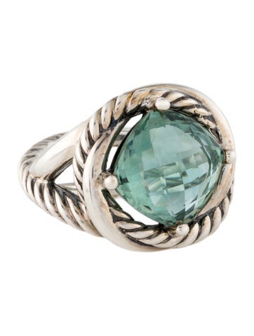 David Yurman Cocktail Ring Prasiolite Infinity 6.5