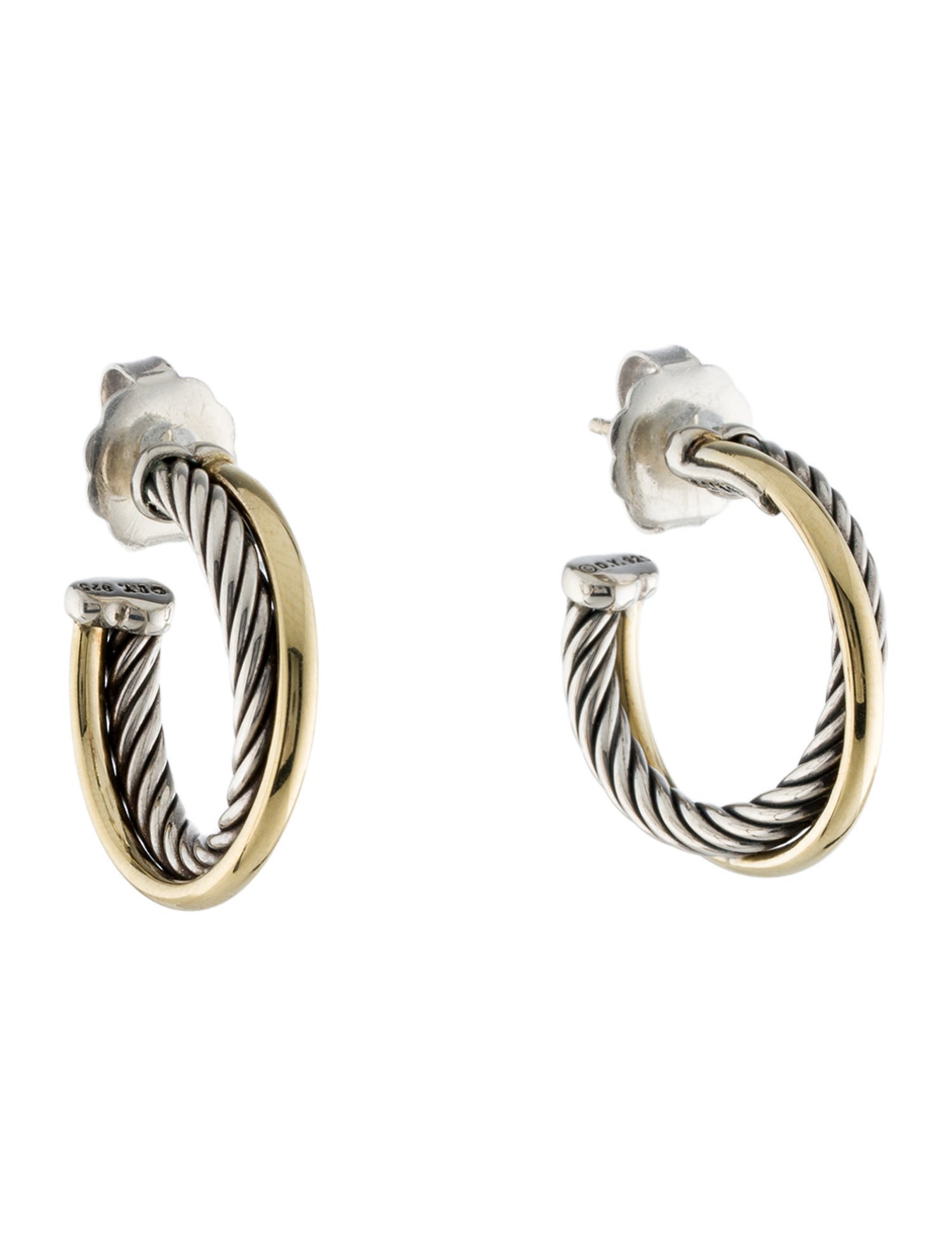David Yurman Two-Tone Crossover Hoops
