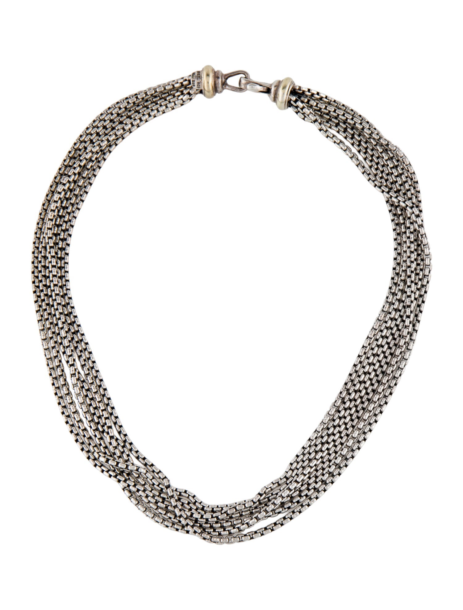 David Yurman Two-Tone Multistrand Box Chain Necklace