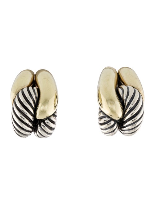 David Yurman Two-Tone Labyrinth Single Loop Earclips