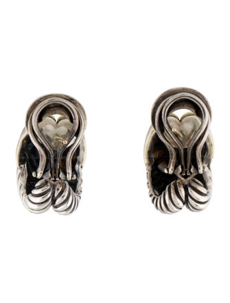 David Yurman Two-Tone Labyrinth Single Loop Earclips