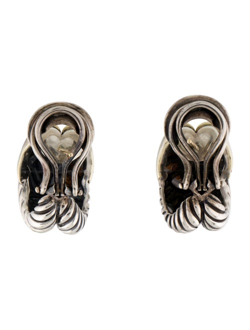 David Yurman Two-Tone Labyrinth Single Loop Earclips