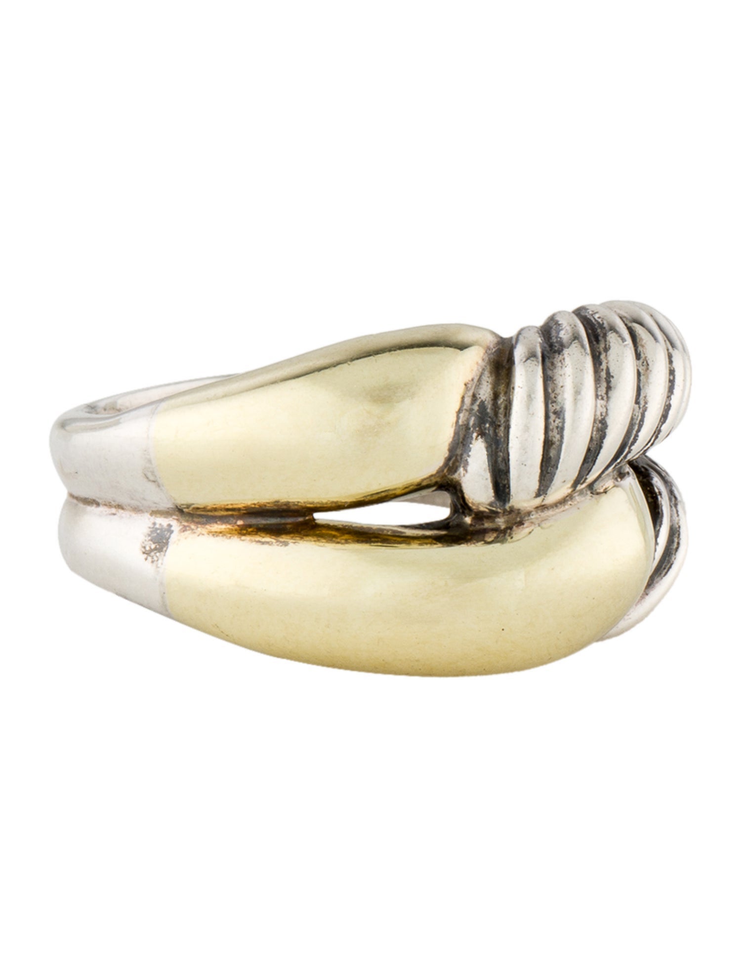 David Yurman Two-Tone Labyrinth Single Loop Ring