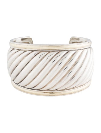 David Yurman Two Tone Large Cuff Bracelet