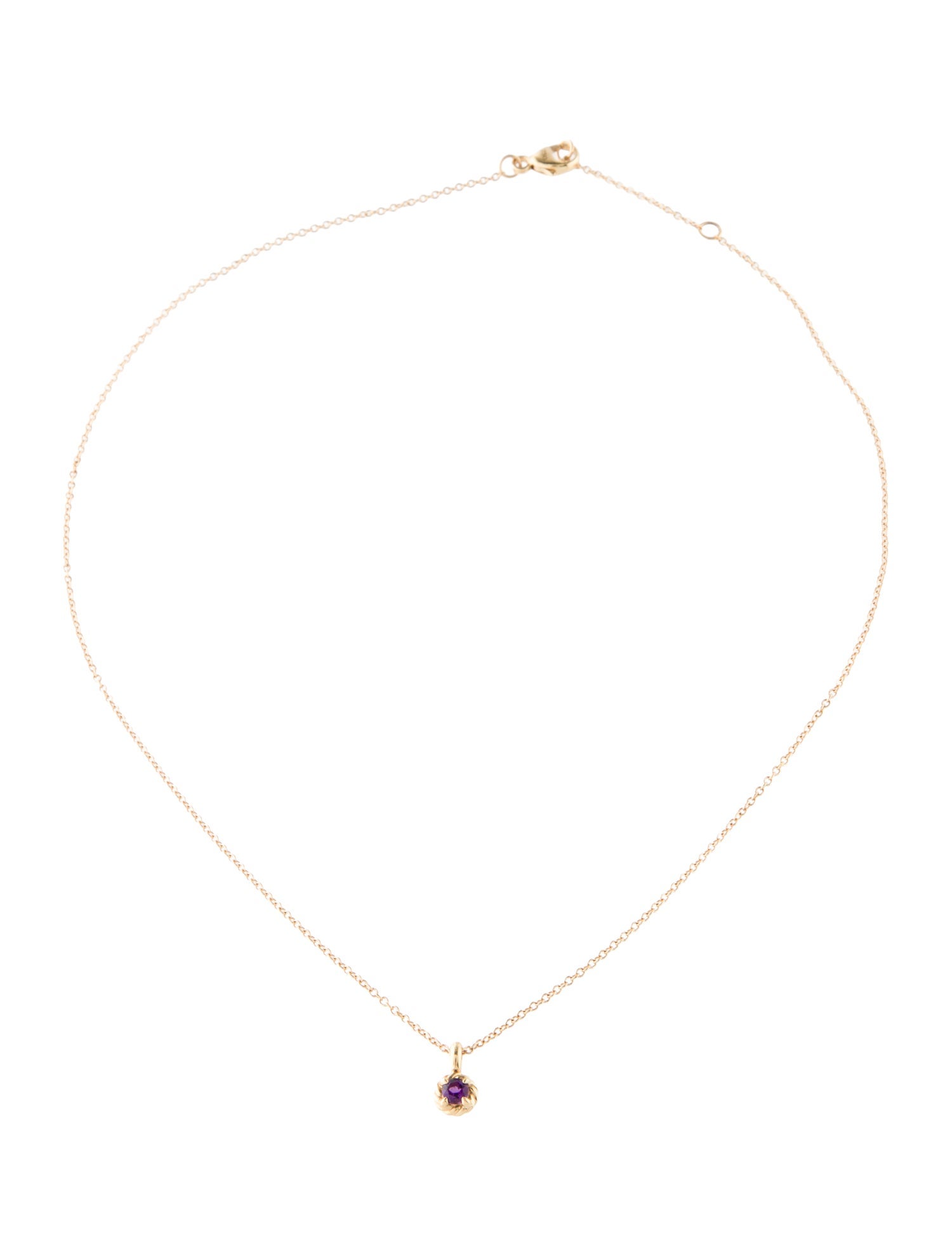 David Yurman 18K Amethyst Pendant Necklace