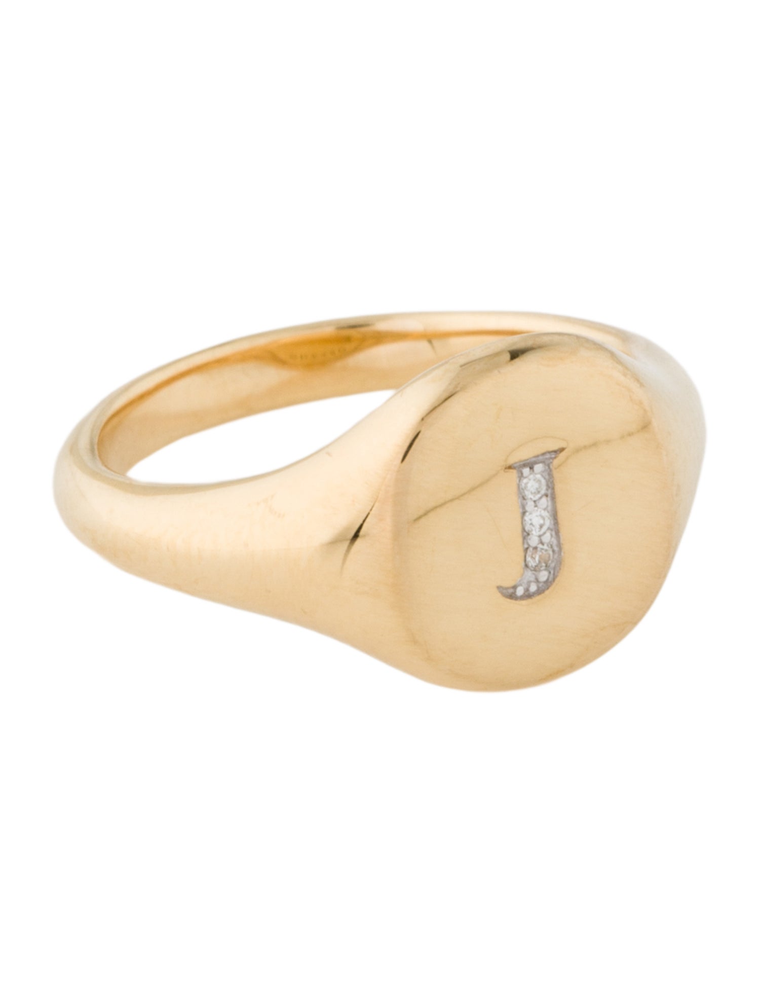 David Yurman 18/K Diamond 'J' Initial Pinky Ring