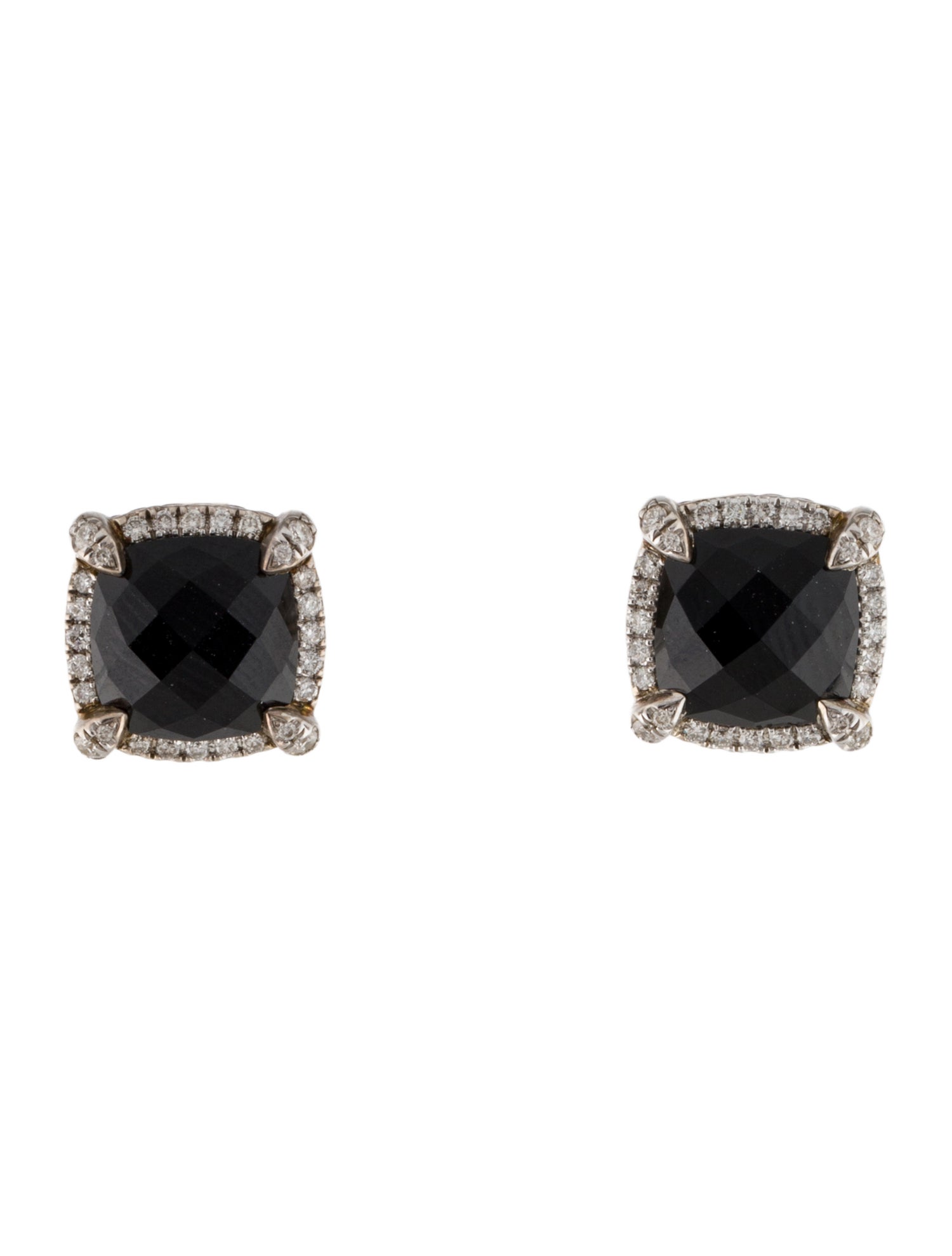 David Yurman Onyx & Diamond Chatelain Studs
