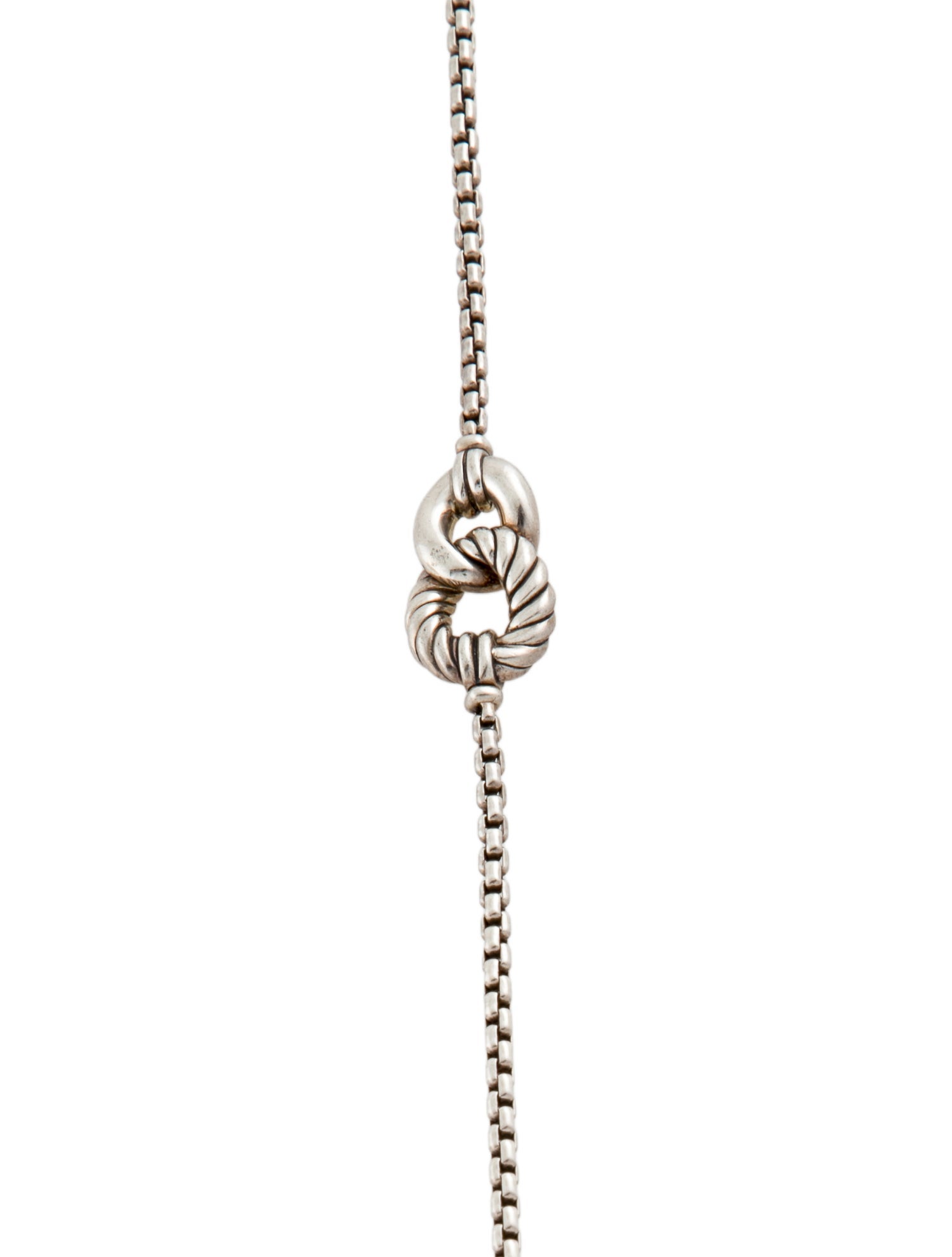 David Yurman Diamond Belmont Link Four Station Necklace