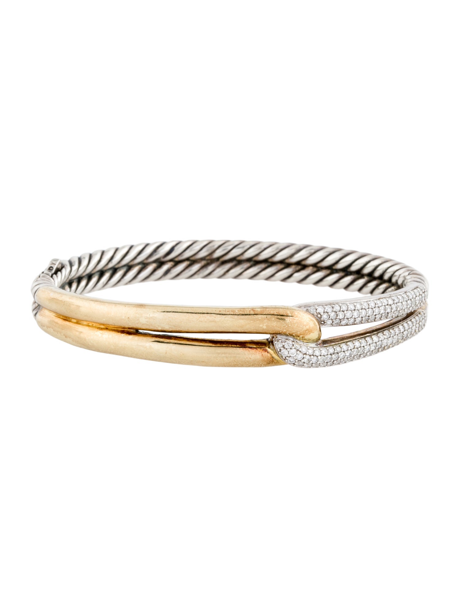 David Yurman Diamond Single Loop Bangle Bracelet