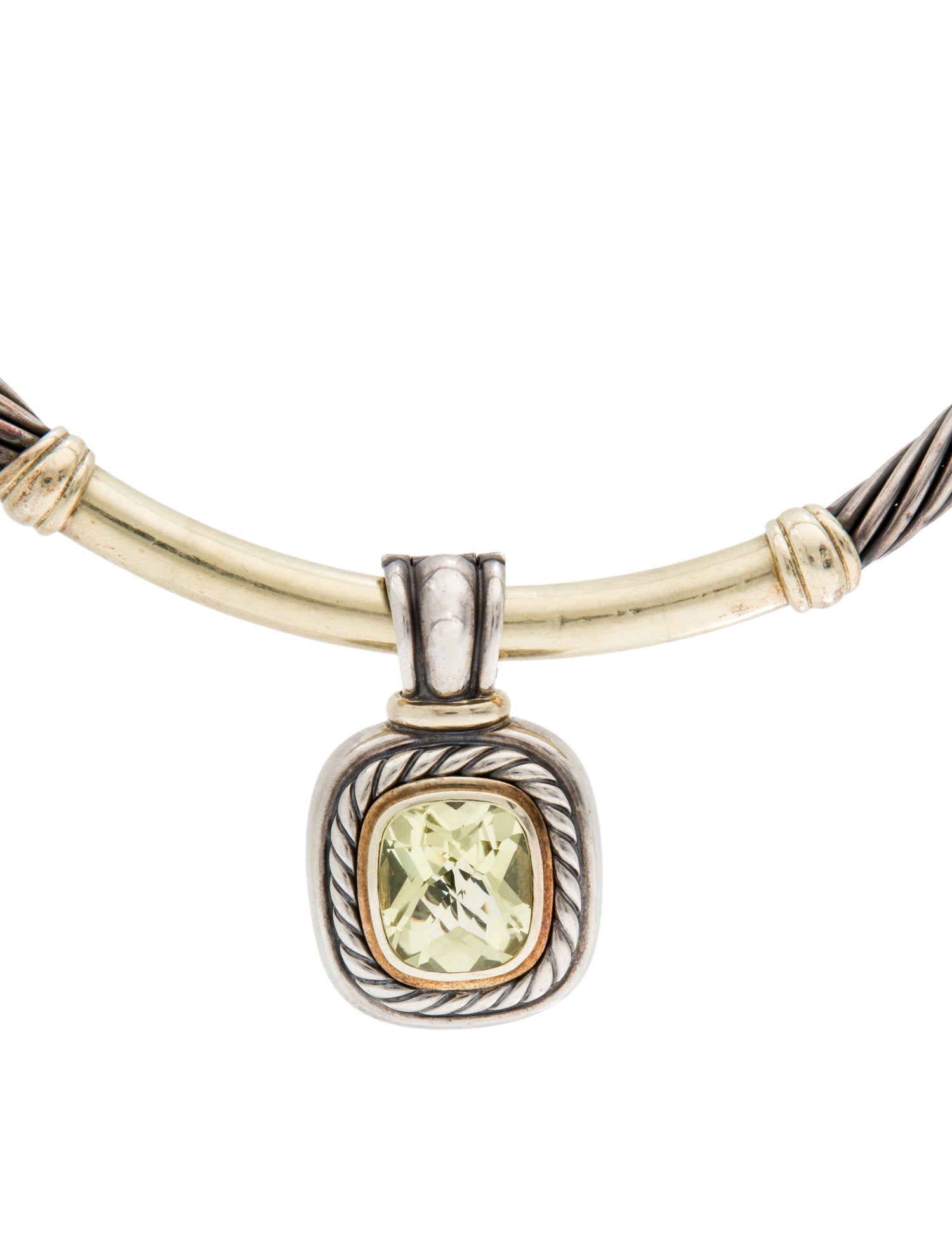 David Yurman Vintage Citrine Albion Enhancer Pendant Necklace