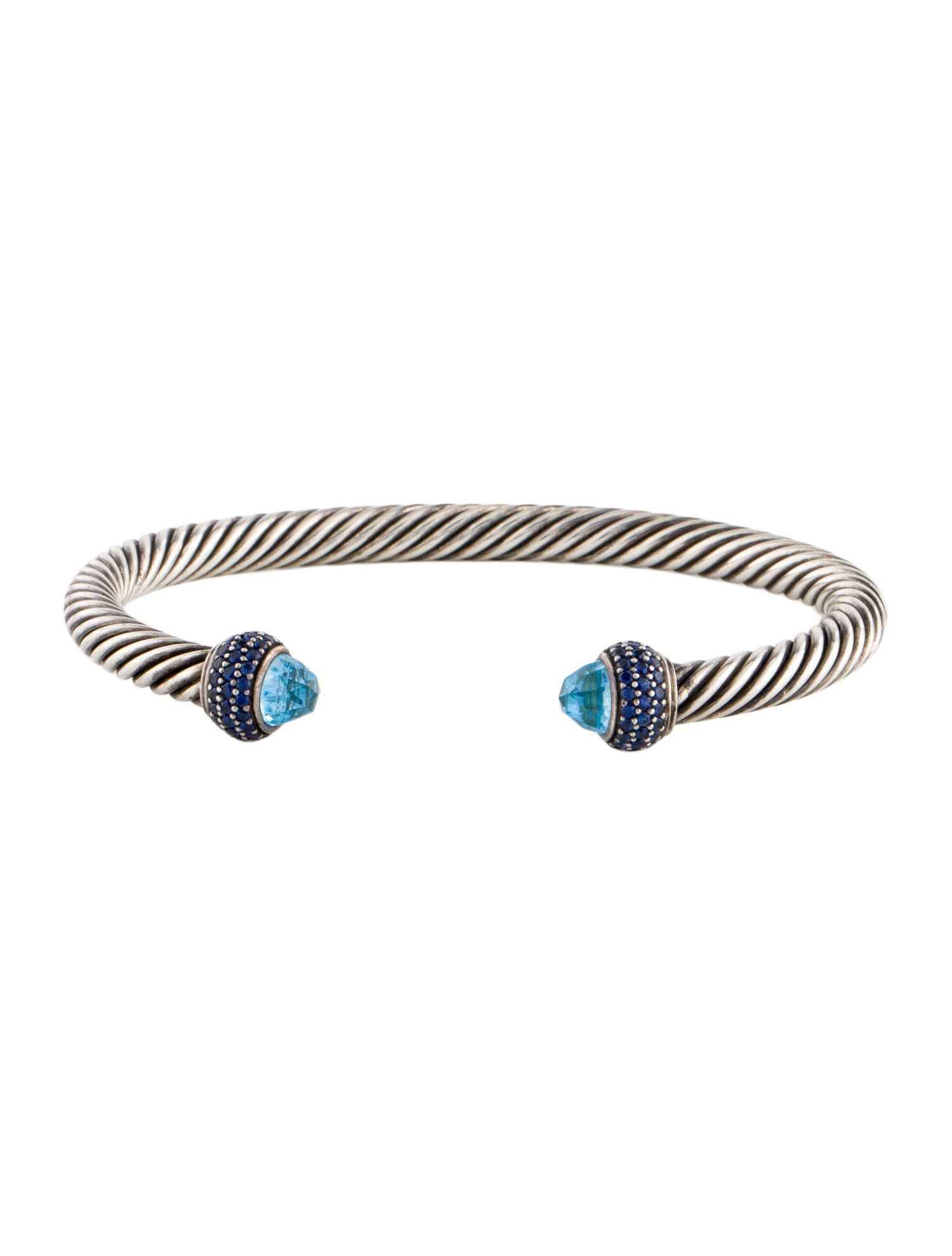 David Yurman Sapphire & Topaz Cable Candy Cuff