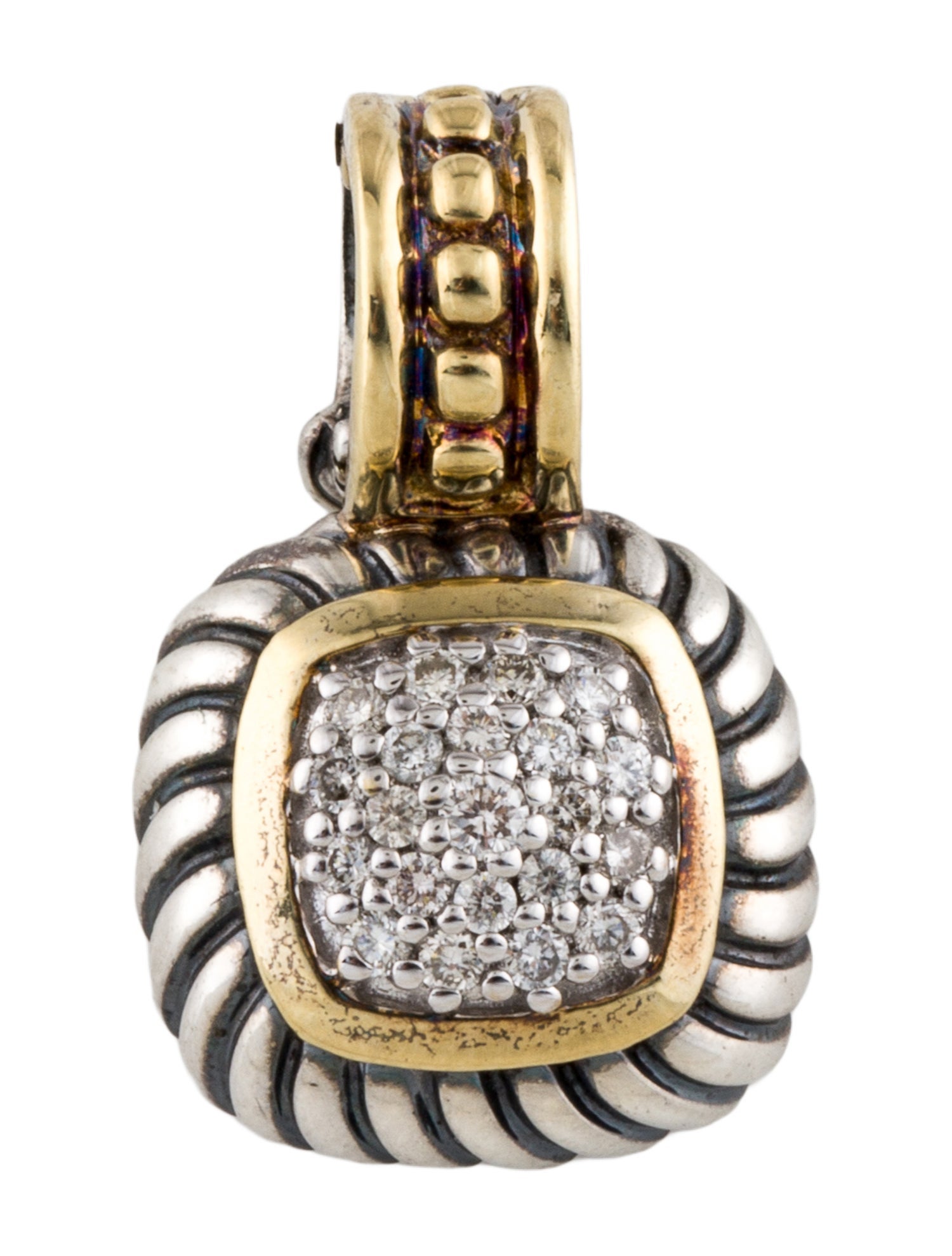 David Yurman Two-Tone Diamond Albion® Enhancer Pendant