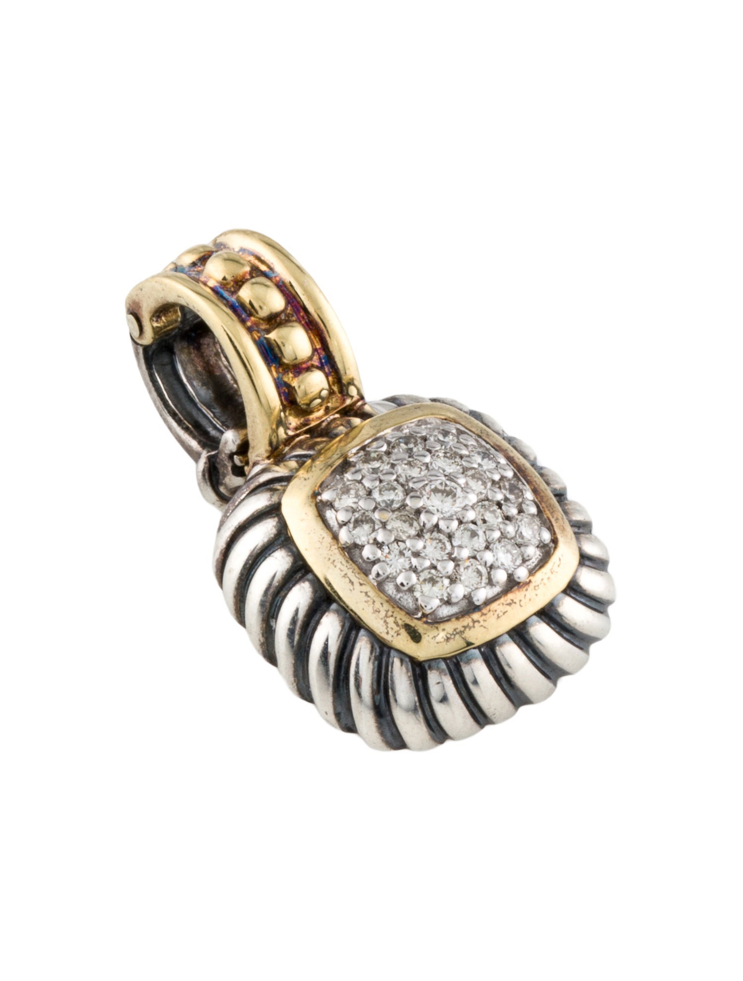 David Yurman Two-Tone Diamond Albion® Enhancer Pendant