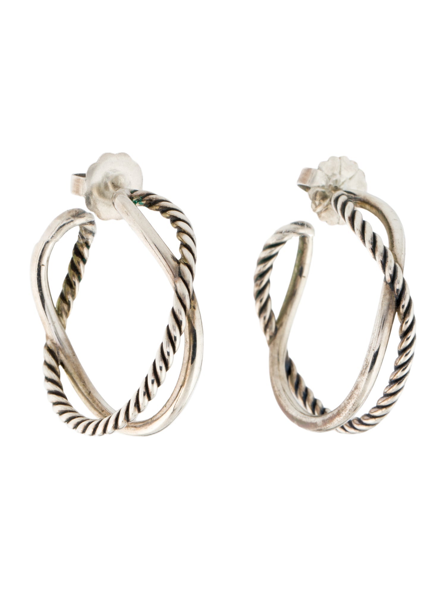 David Yurman Crossover Hoop Earrings