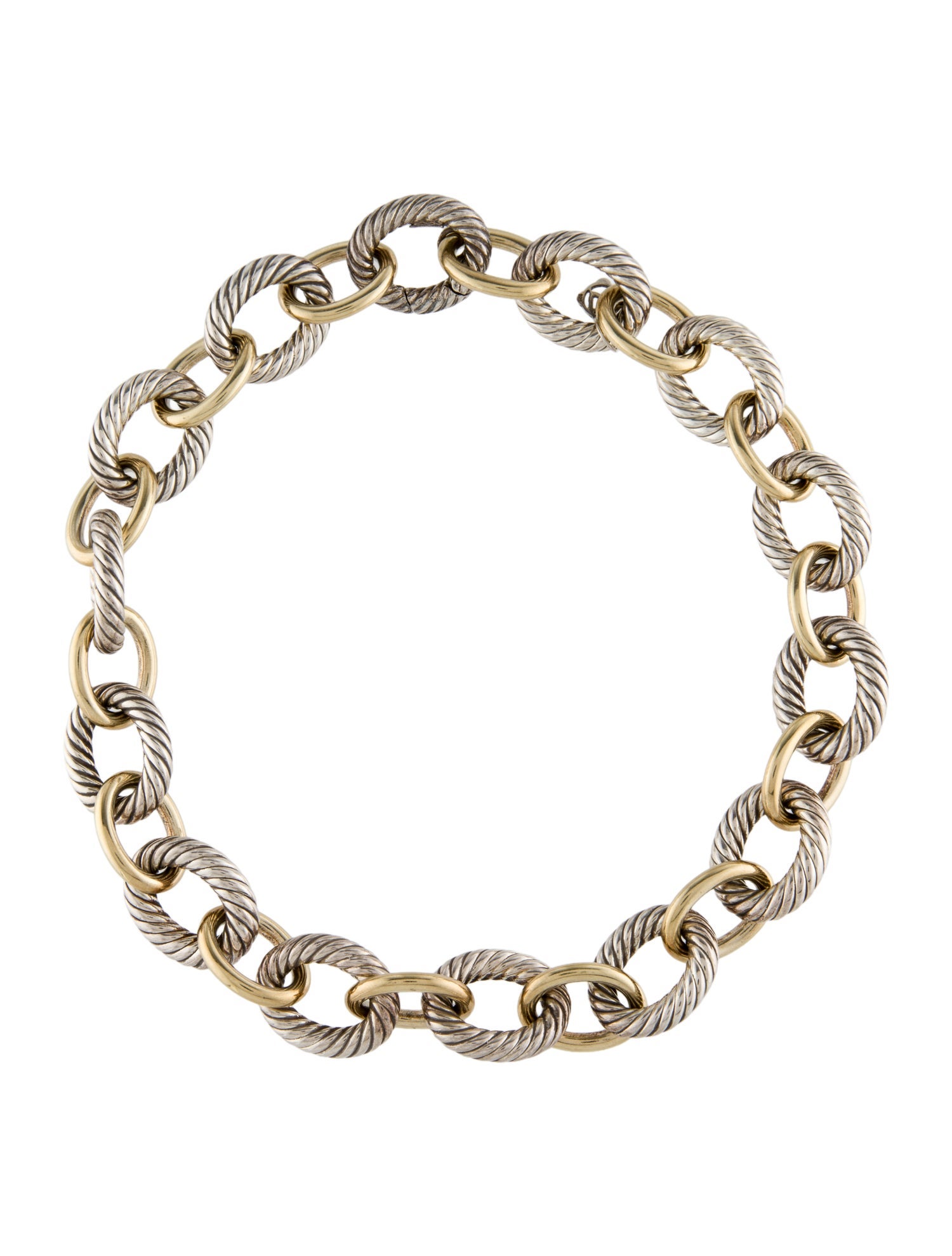 David Yurman Two-Tone Oval Link Necklace