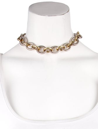 David Yurman Two-Tone Oval Link Necklace