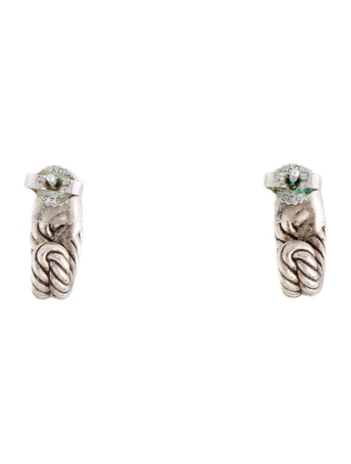 David Yurman Diamond Labyrinth Single-Loop Huggie Earrings