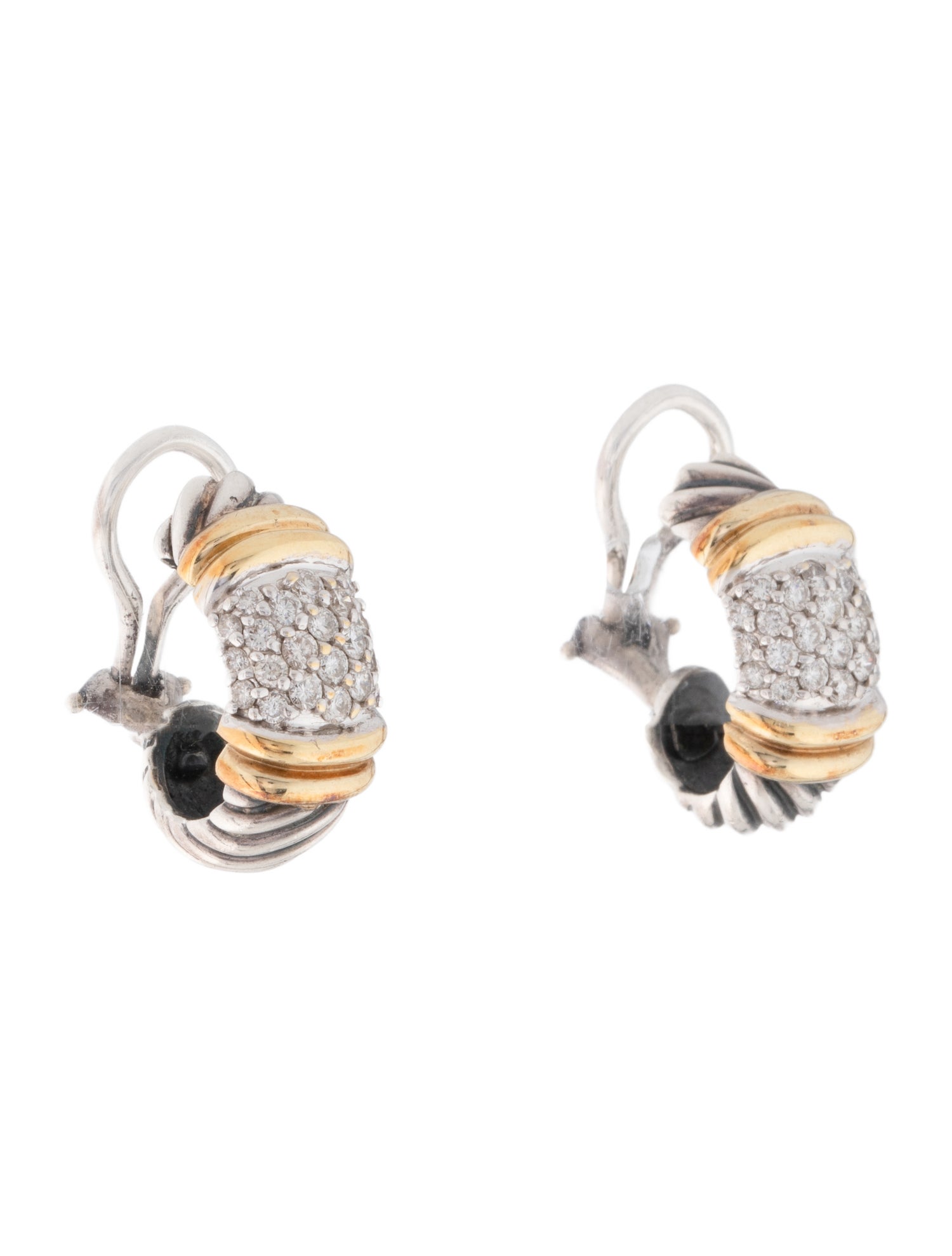 David Yurman Diamond Metro Shrimp Earrings