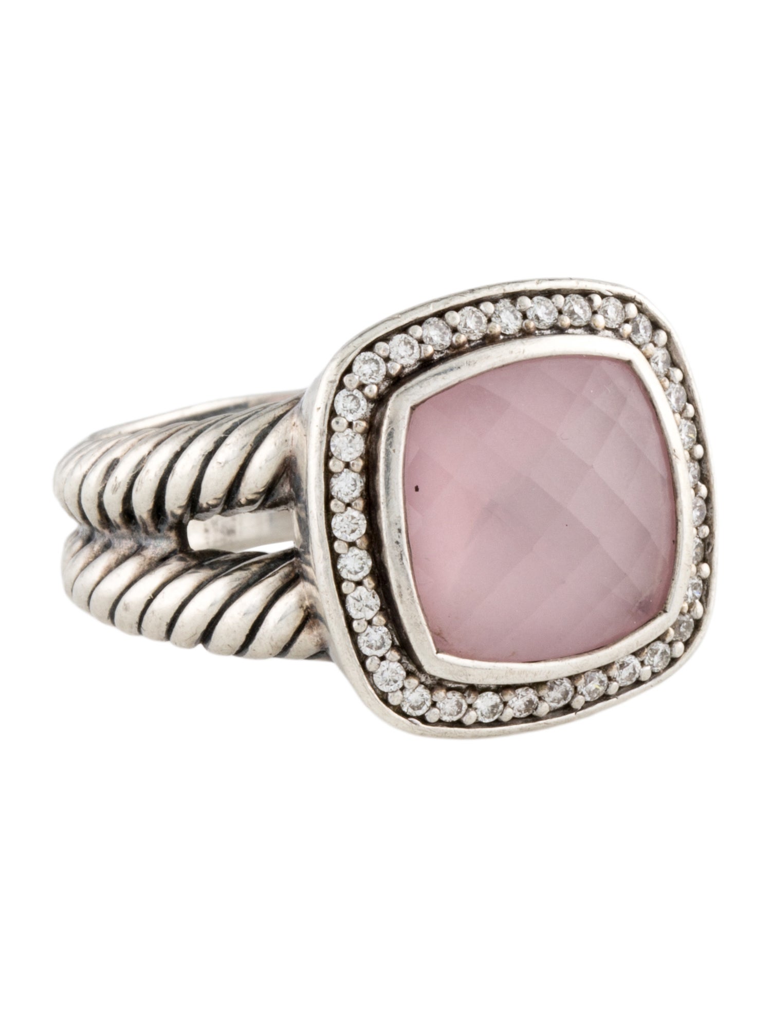 David Yurman Rose Quartz & Diamond Albion® Ring