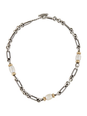 David Yurman Pearl Figaro Station Necklace