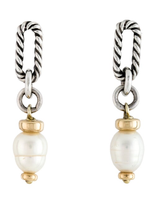 David Yurman Cultured Pearl Chain Drop Earrings