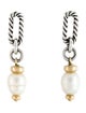David Yurman Cultured Pearl Chain Drop Earrings