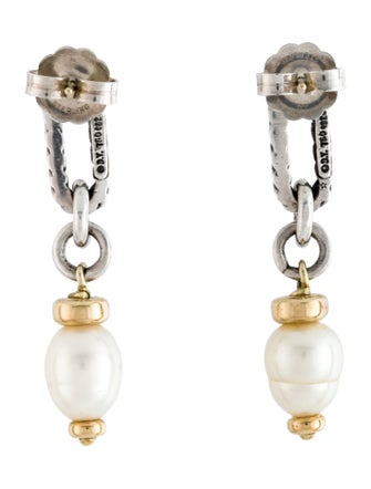 David Yurman Cultured Pearl Chain Drop Earrings