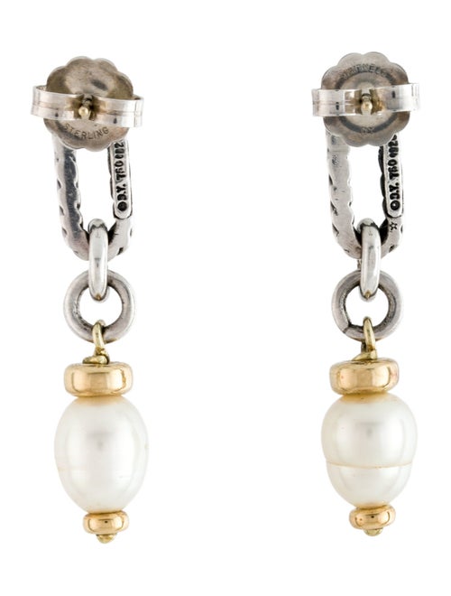 David Yurman Cultured Pearl Chain Drop Earrings