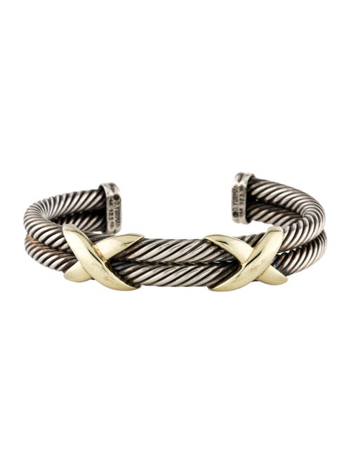 David Yurman Two-Tone Double X Station Cuff Bracelet