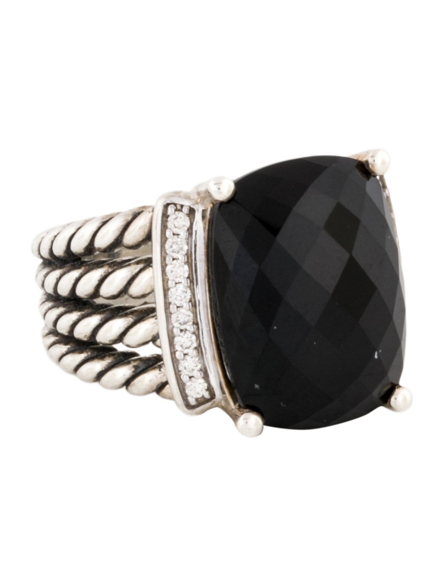 David Yurman Onyx & Diamond Wheaton Ring