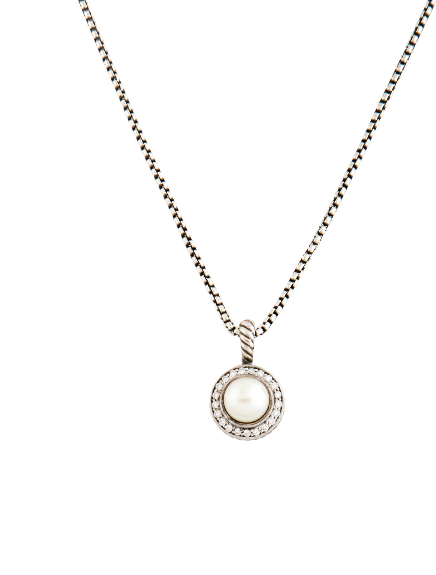 David Yurman Pearl & Diamond Petite Cerise Pendant Necklace