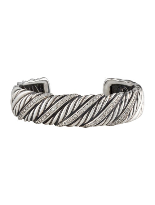 David Yurman 1.38ctw Diamond Sculpted Cable Cuff Bracelet