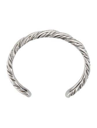David Yurman 1.38ctw Diamond Sculpted Cable Cuff Bracelet