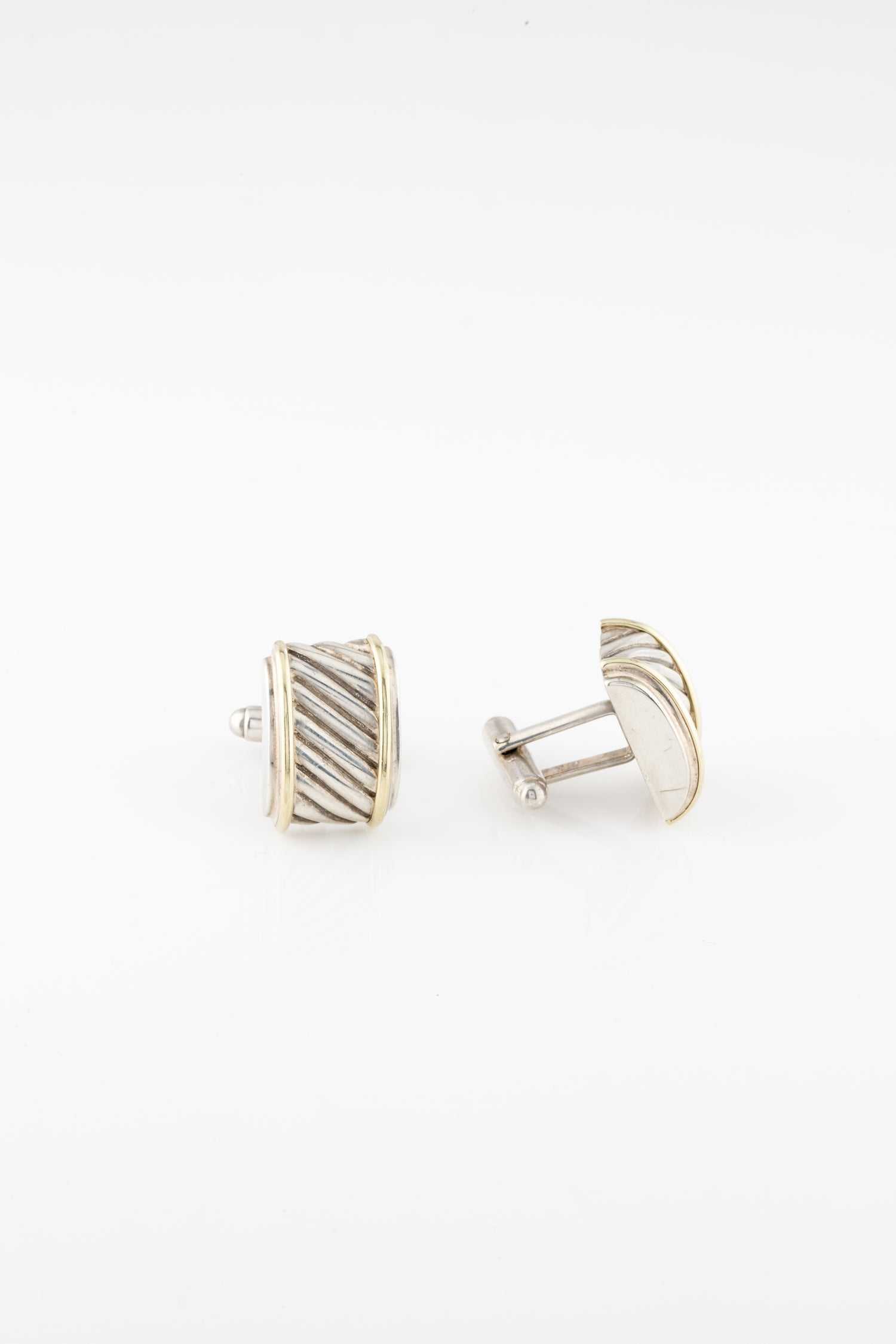 David Yurman Two-Tone Cable Cigar Band Cufflinks