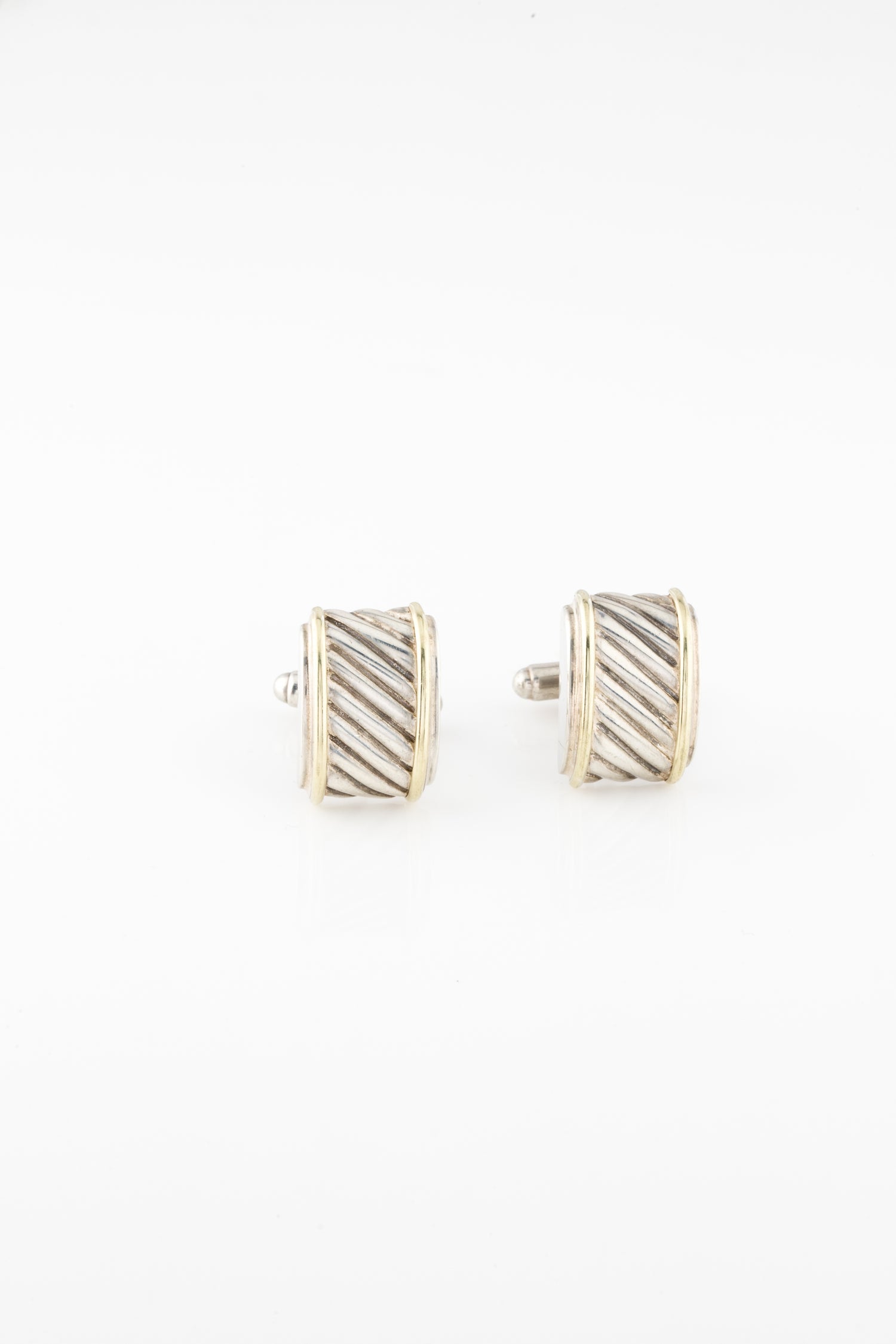 David Yurman Two-Tone Cable Cigar Band Cufflinks