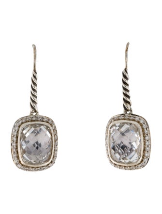 David Yurman Topaz & Diamond Drop Earrings