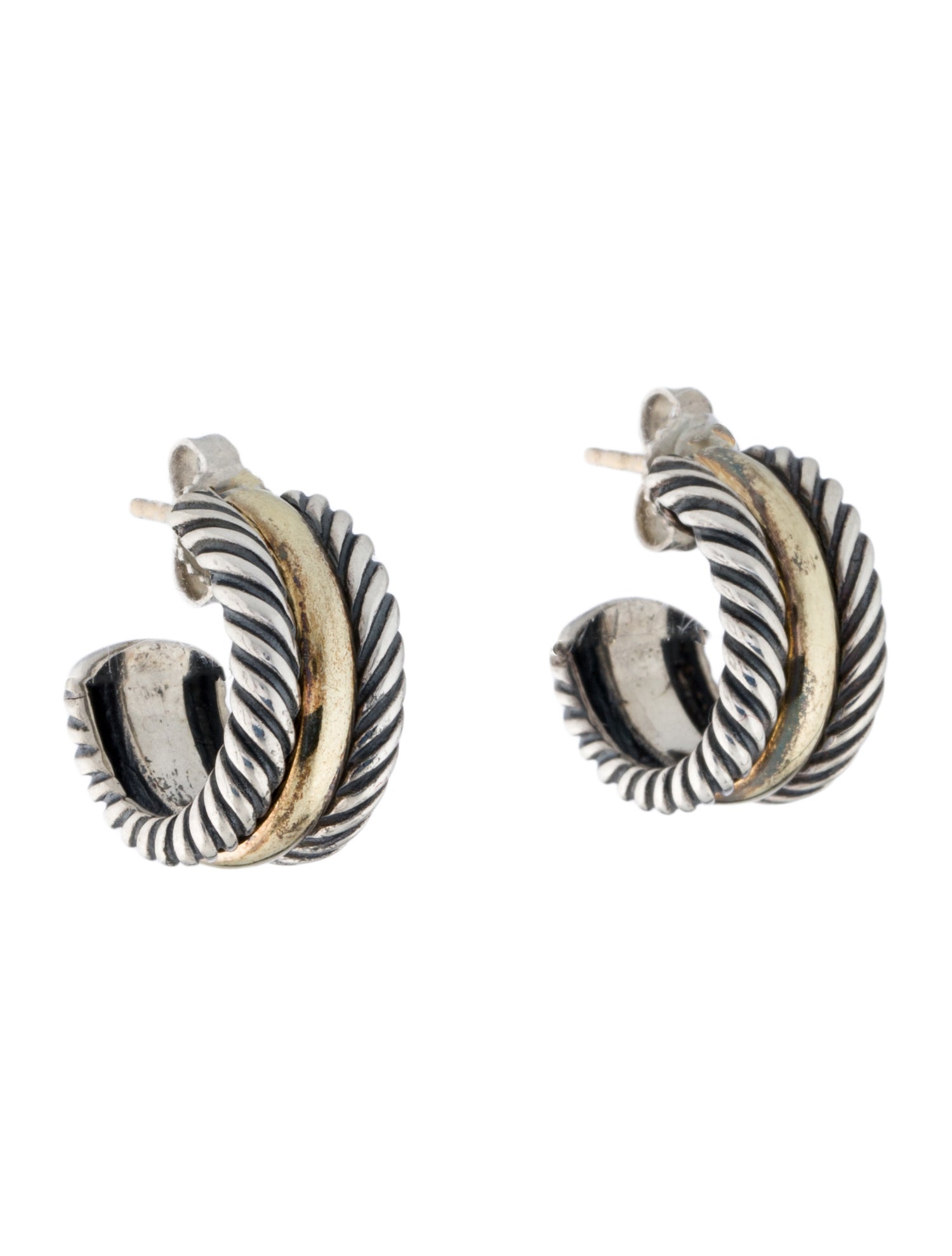 David Yurman Two-Tone Cable Huggies